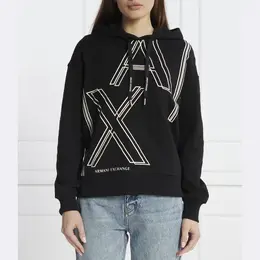 Armani Exchange: Чёрная толстовка 