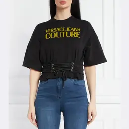 Versace: Чёрная футболка 