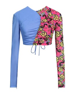 Versace Jeans Couture: Топ с v-образным вырезом 