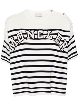 Moncler: Топ в полоску 