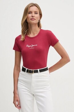 Pepe Jeans: Бордовая футболка 