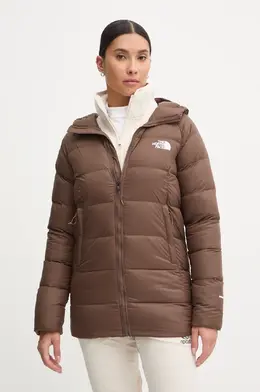 The North Face: Коричневый пуховик 