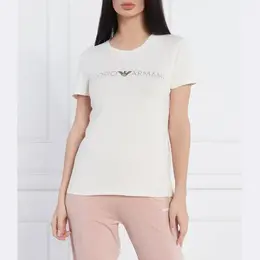 Emporio Armani: Бежевая футболка 