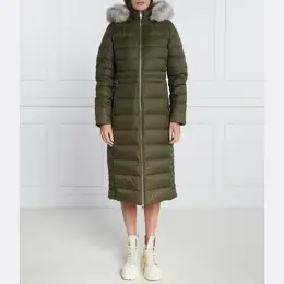 Tommy Hilfiger: Пуховик  Tyra цвета хаки