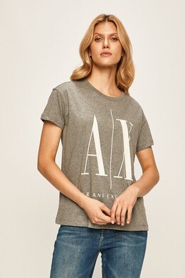 Armani Exchange: Серая футболка 