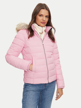 Tommy Jeans: Розовый пуховик 