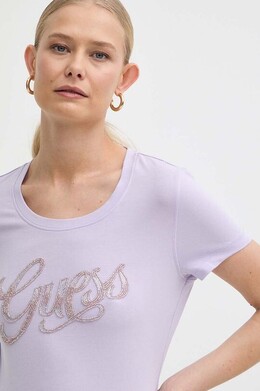 GUESS: Фиолетовая футболка 