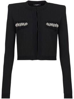 Balmain: Чёрный кардиган 