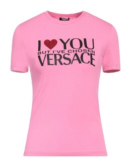 Versace: Розовая футболка 