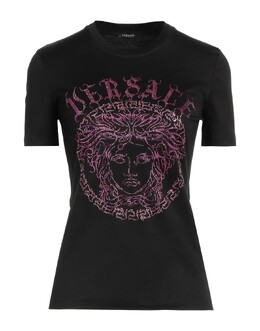 Versace: Чёрная футболка 