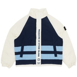 Supreme: Белый пуховик  Stone Island