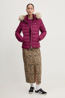 Tommy Jeans: Бордовый пуховик 