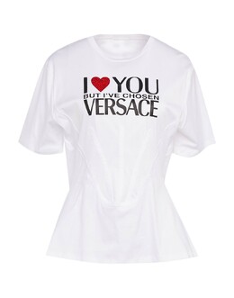 Versace: Белая футболка 