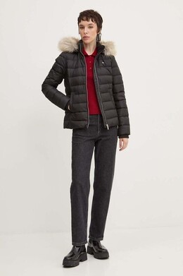 Tommy Jeans: Чёрный пуховик 