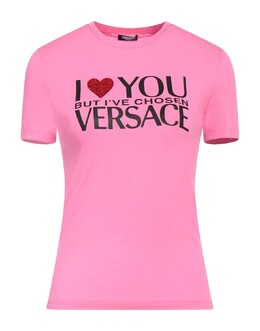 Versace: Розовая футболка 