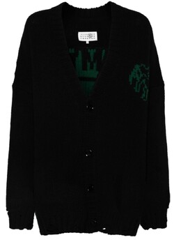 MM6 Maison Margiela: Чёрный кардиган 