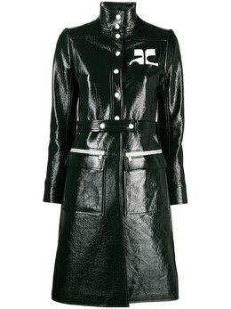 Courreges: Пальто с поясом 