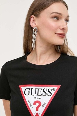 GUESS: Хлопковая футболка 
