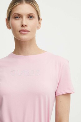 GUESS: Розовая футболка 
