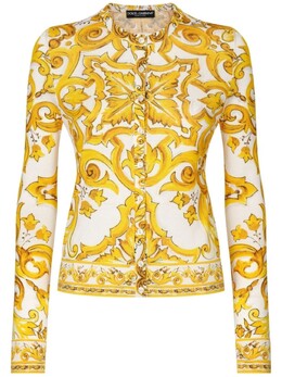 Dolce & Gabbana: Кардиган  Majolica с принтом