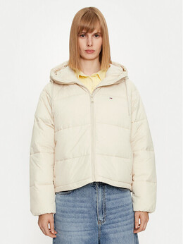 Tommy Jeans: Бежевый пуховик 