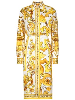 Dolce & Gabbana: Платье-рубашка  Majolica