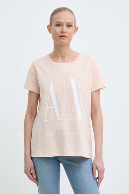 Armani Exchange: Оранжевая футболка 