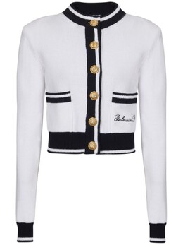 Balmain: Белый кардиган 