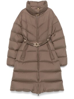 Moncler: Серое пальто 