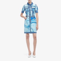 Moschino: Платье с принтом 
