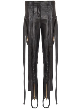 Balmain: Кожаные брюки 