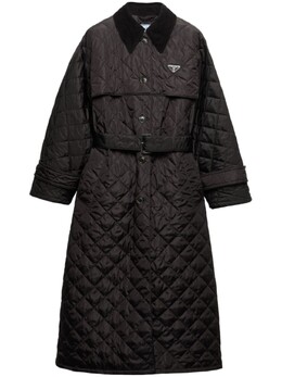 Prada: Чёрный пуховик 