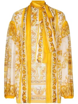 Dolce & Gabbana: Шёлковая блуза  Majolica