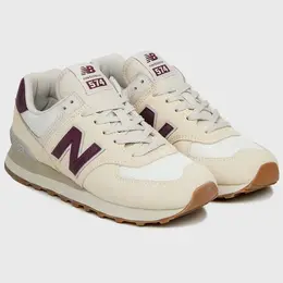 New Balance: Белые кроссовки  574