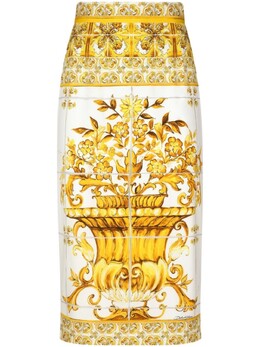 Dolce & Gabbana: Шёлковая юбка  Majolica