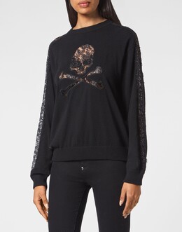 Philipp Plein: Чёрный свитер  Skull