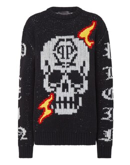 Philipp Plein: Чёрный свитер  Skull