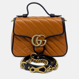 Gucci: Коричневая сумка на руку  GG Marmont