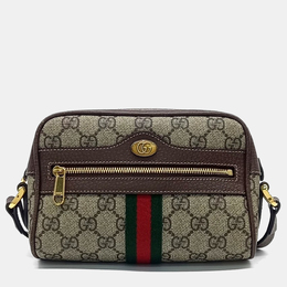 Gucci: Бежевая сумка через плечо  Ophidia