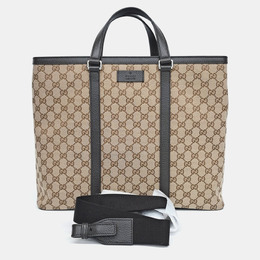 Gucci: Бежевая сумка-шоппер 