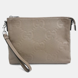 Gucci: Бежевый клатч  GG