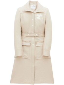 Courreges: Бежевый плащ 