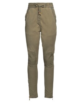 Balmain: Зелёные брюки 