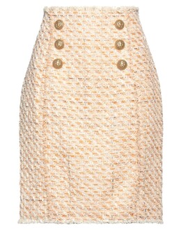 Balmain: Бежевая юбка 