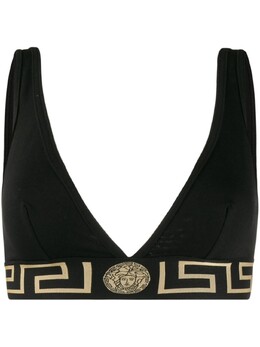 Versace: Чёрный бюстгальтер  Medusa Greek Key