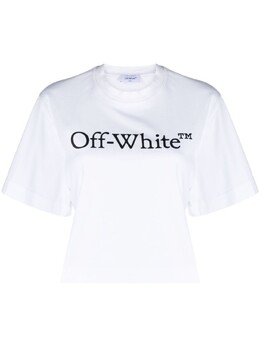 Off-White: Короткая футболка  Bookish