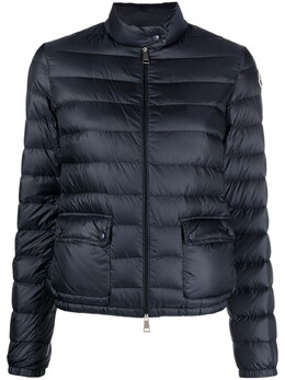 Moncler: Синий пуховик 