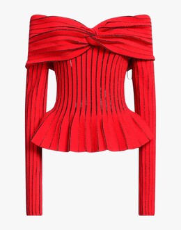 Balmain: Красный топ 