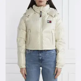 Tommy Hilfiger: Бежевый пуховик 