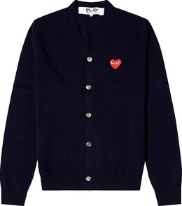 Comme Des Garçons Play: Синий кардиган  Heart